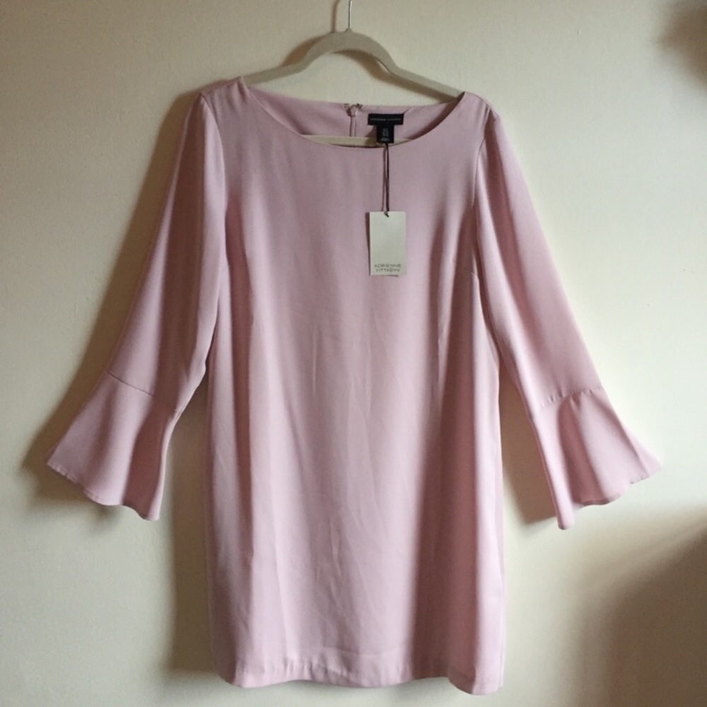 Adrienne Vittadini pink bell sleeve dress sz 8 NWT
